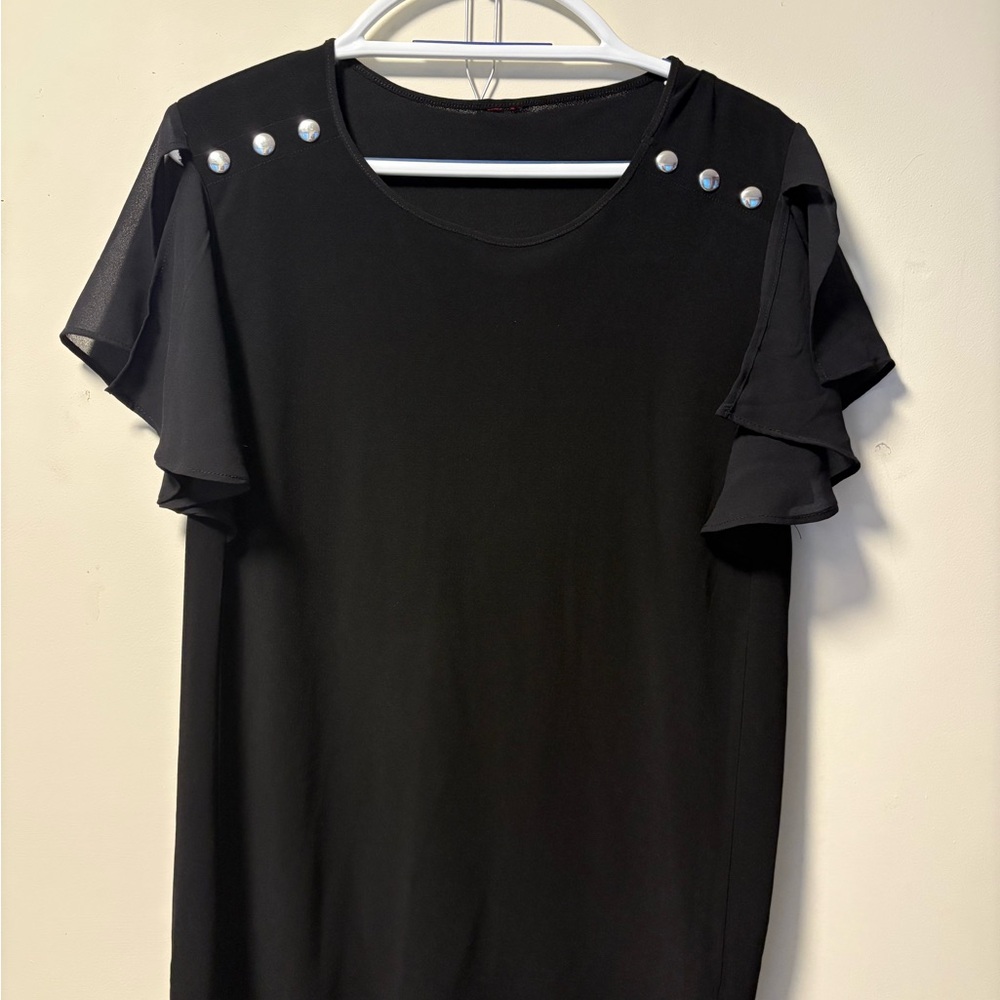 Black T-Shirt with Silver Rivets